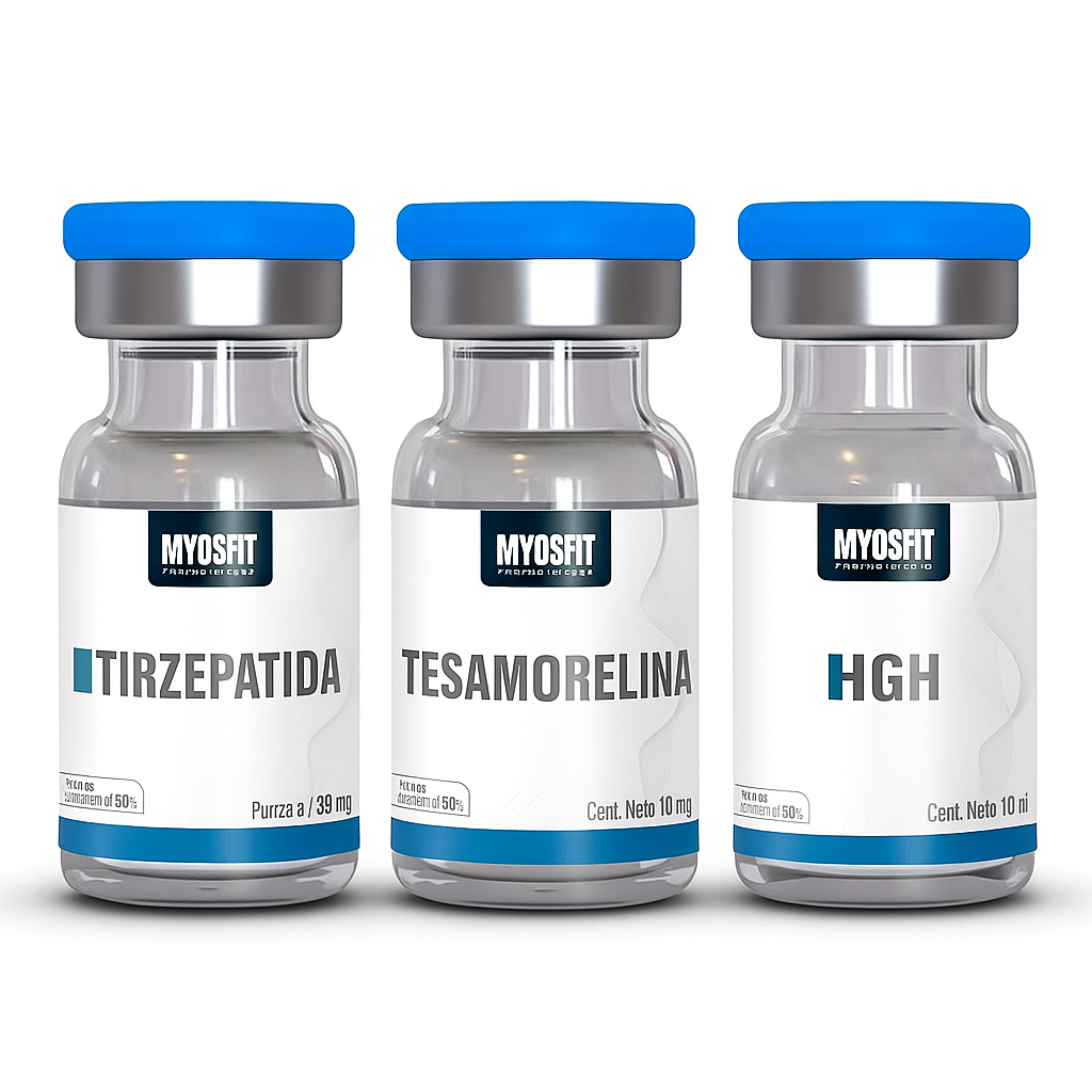 Kit Rejuvenating & GLP Fat Loss Stack (Tirzepatide, Tesamorelin, HGH) grado investigación Myosfit México
