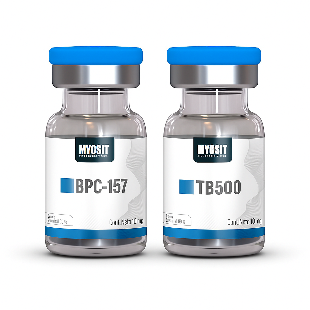 Vial de Wolverine Stack (BPC-157 10mg + TB-500 10mg) alta pureza para Myosfit México